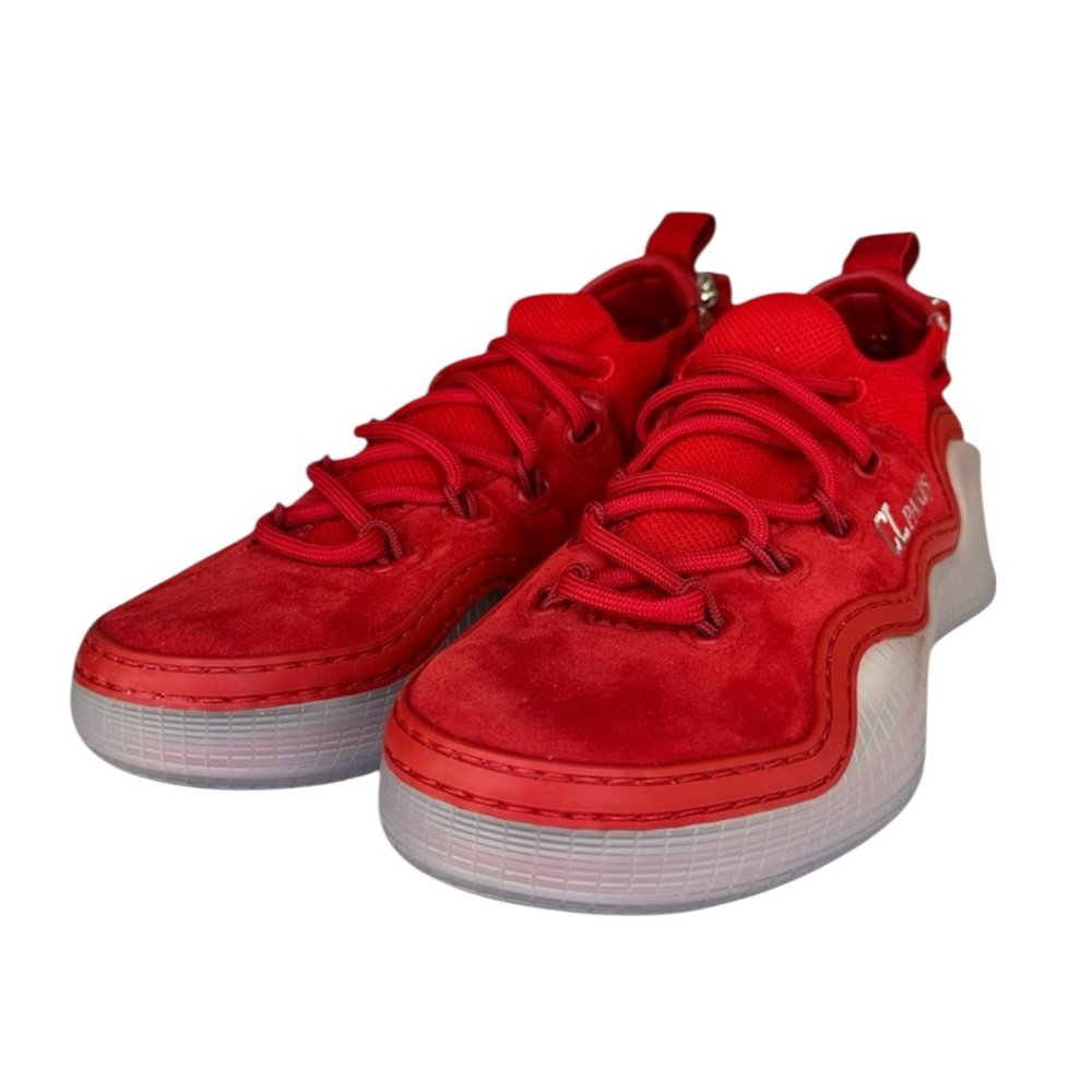 Christian Louboutin Red Arpoador Suede Sneakers Size 37 - Picture 2 of 11